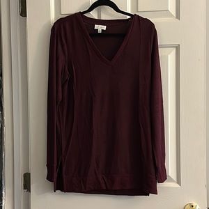 Lucky Brand maroon long sleeve top